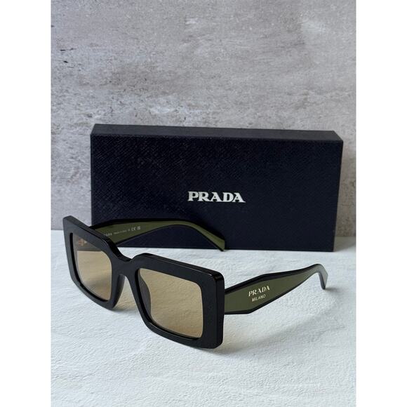 NEW Prada PR D01S Sunglasses in Black Green $390 main image 6